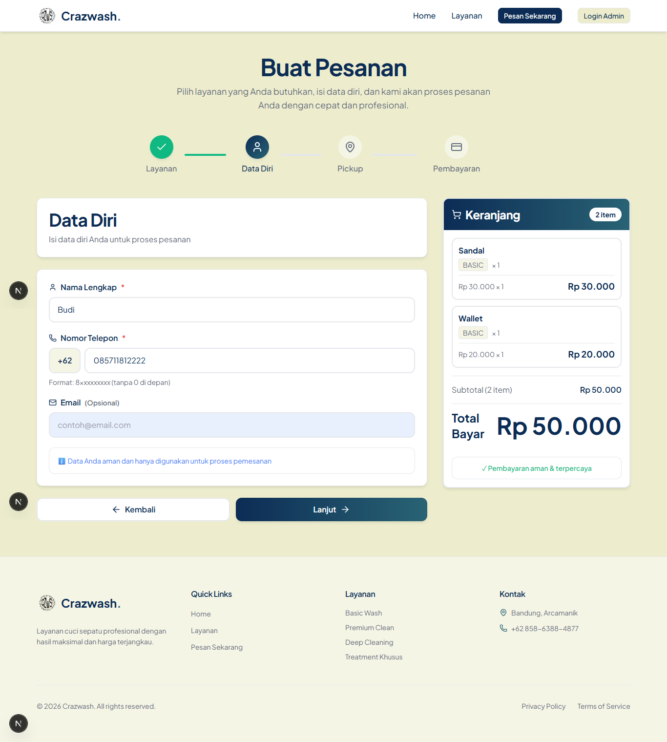 Order flow — choose treatments