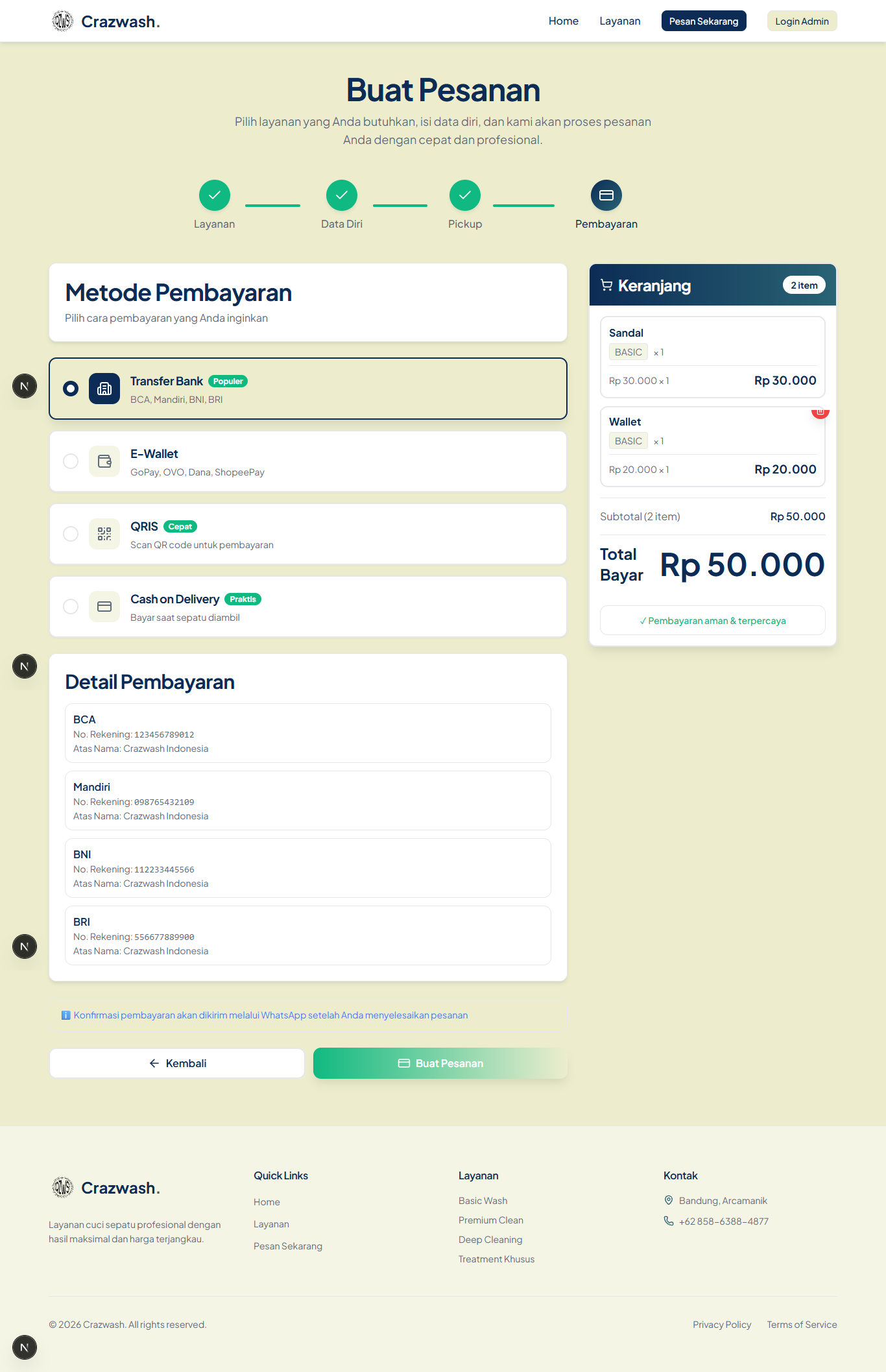 Order flow — review before submit